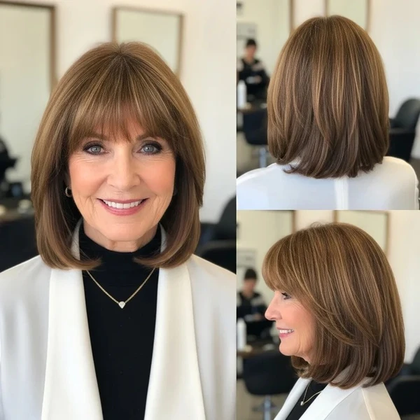  Abgerundeter langer Bob ab 50 