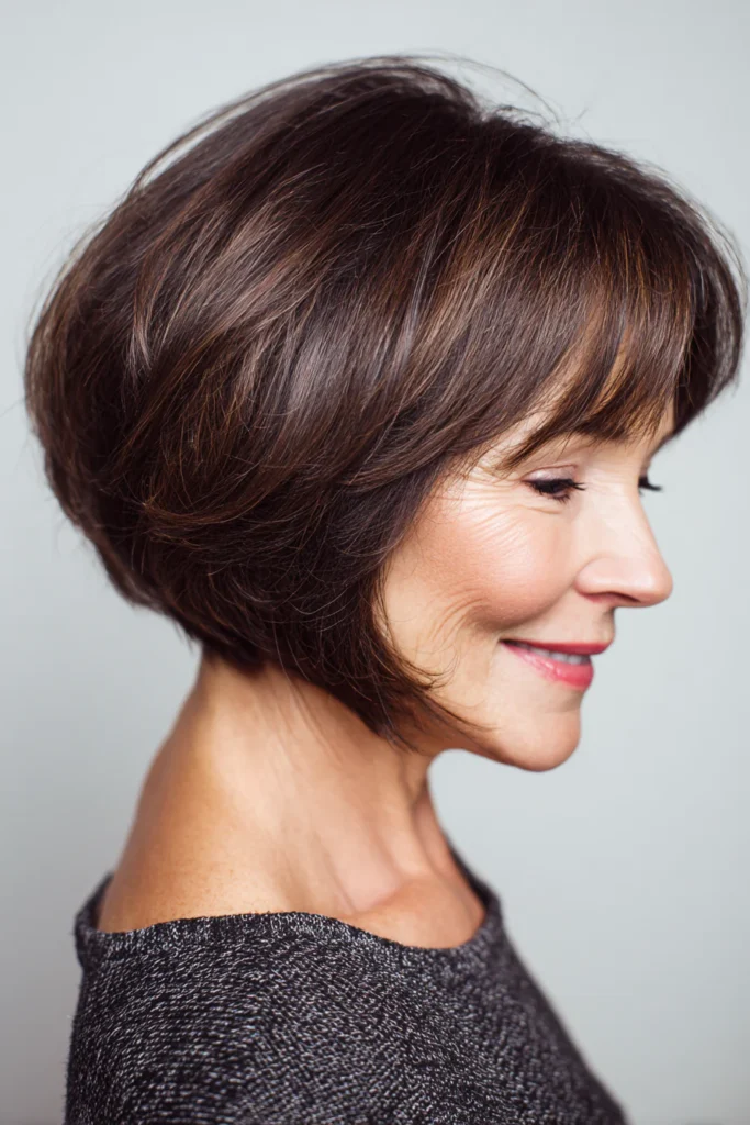  Abgerundeter voluminöser Bob ab 50