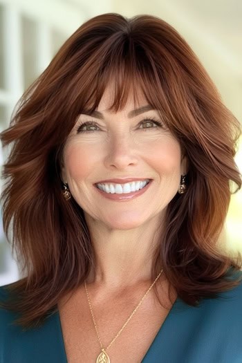 Abgestufter Bob mit Pony uber 50