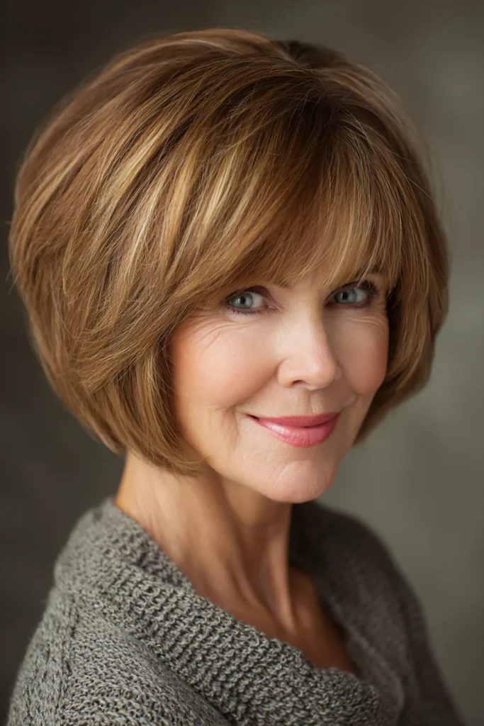 Abgestufter Bob mit Seitenscheitel