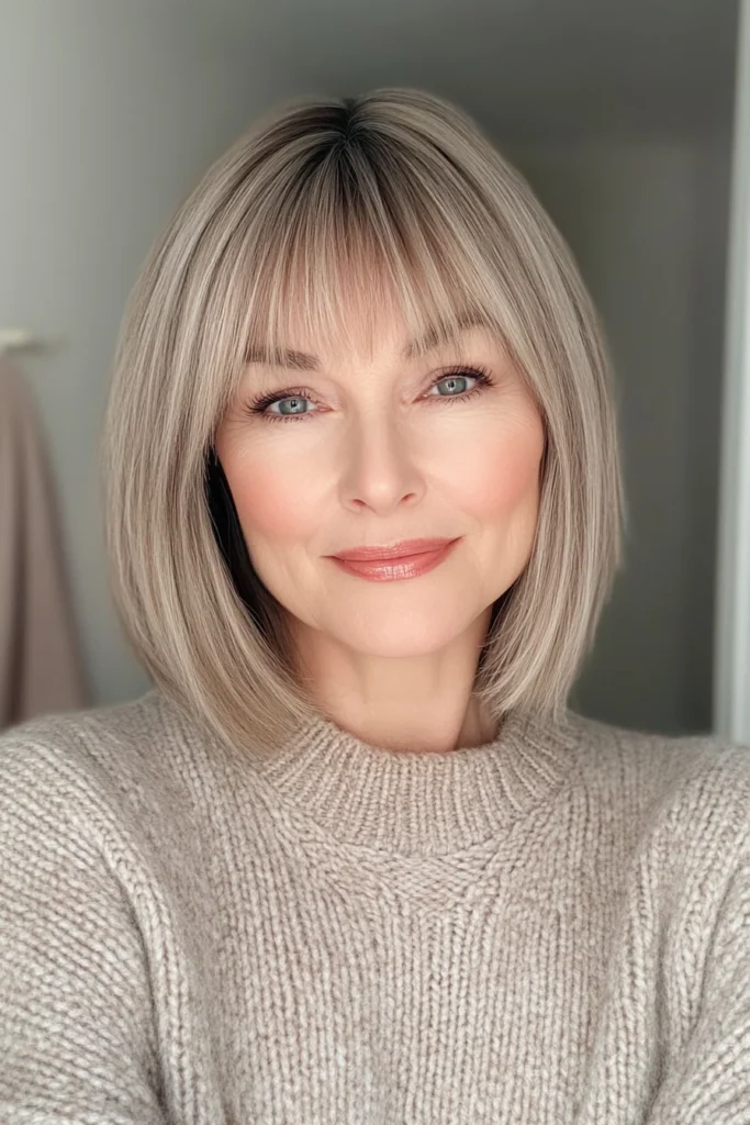  Bob mit Vorhangpony für Frauen über 50