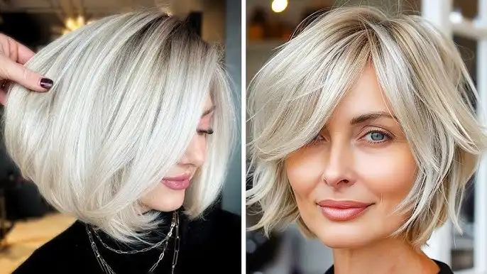 Flotte Kurzhaarfrisuren Frauen Freche Bob Frisuren Gestuft ab 50