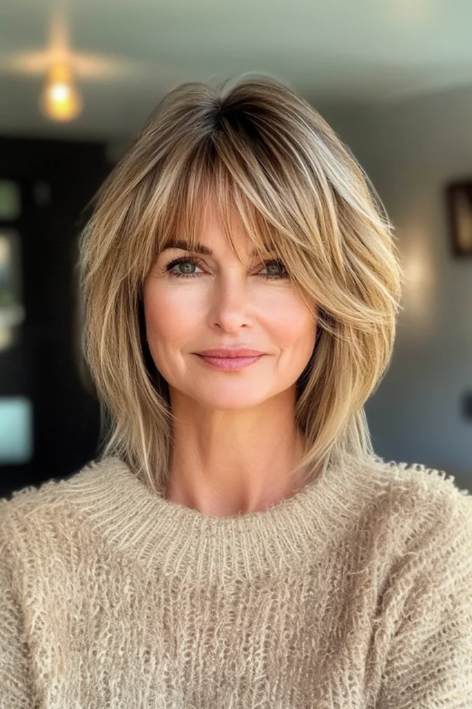  Gefiederter Bob mit Vorhang-Pony ab 50