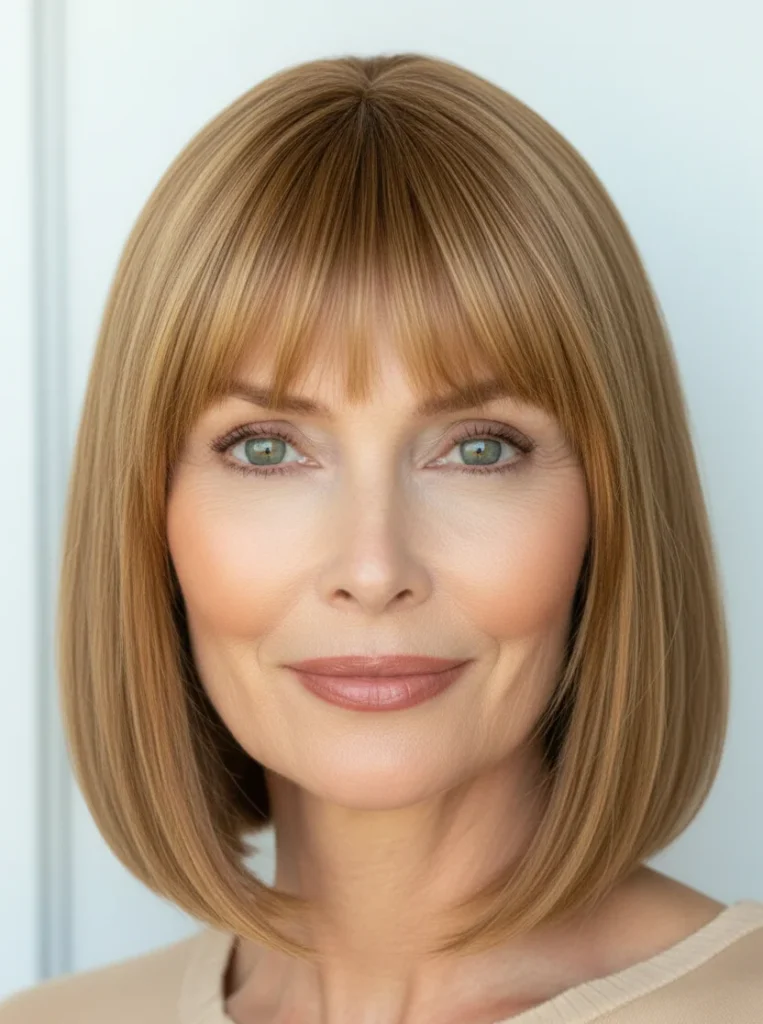 Gerader langer Bob mit Pony