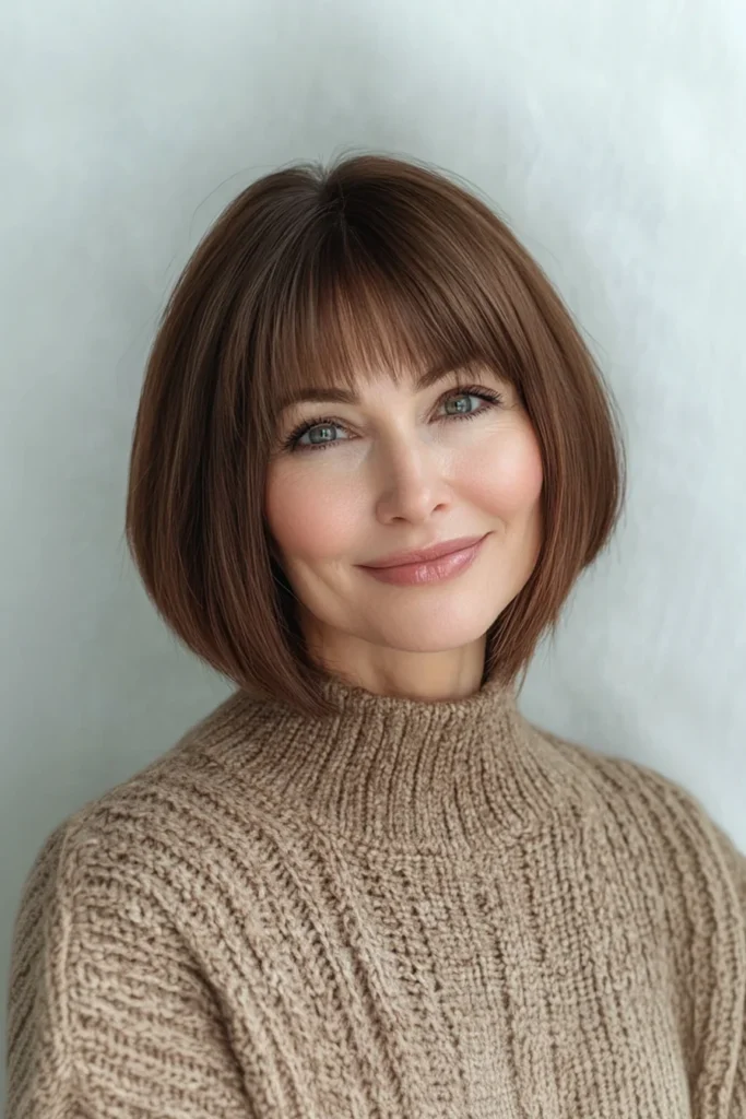 Klassischer französischer Bob mit Pony ab 50