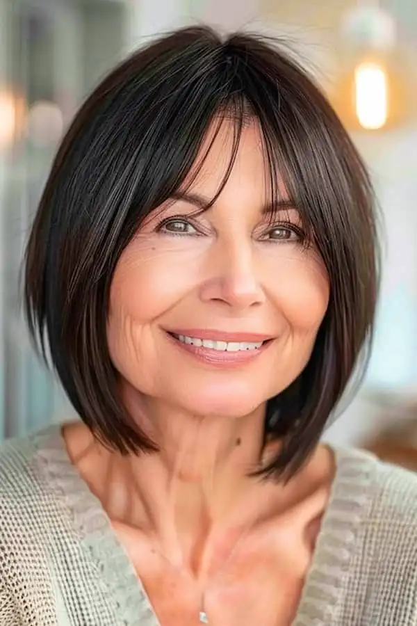 Klassischer schwarzer Stufenschnitt ab 50