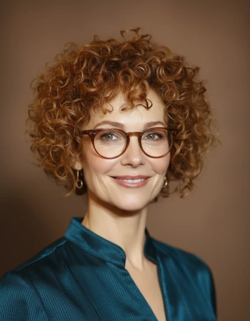  Kupferfarbener lockiger Taper-Schnitt