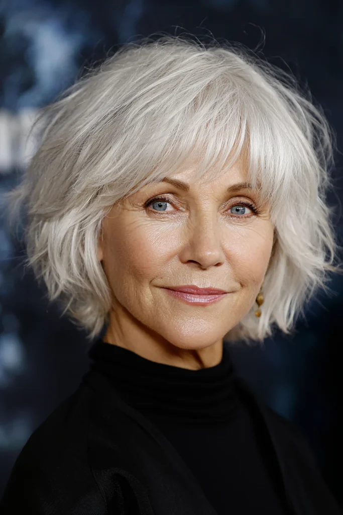 Kurzer luftiger Bob für Frauen über 50