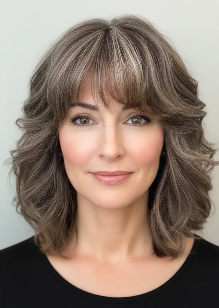 Mittellange gewellte Stufen mit Pony