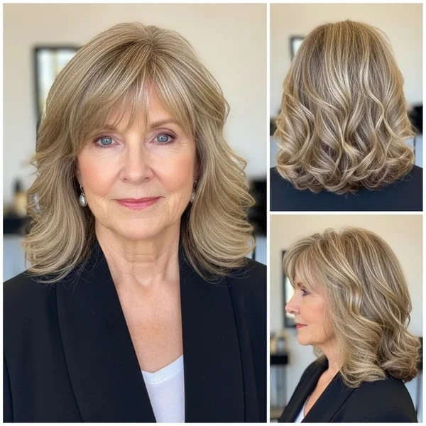 Mittellanger gewellter Bob mit weichem Pony ab 50 