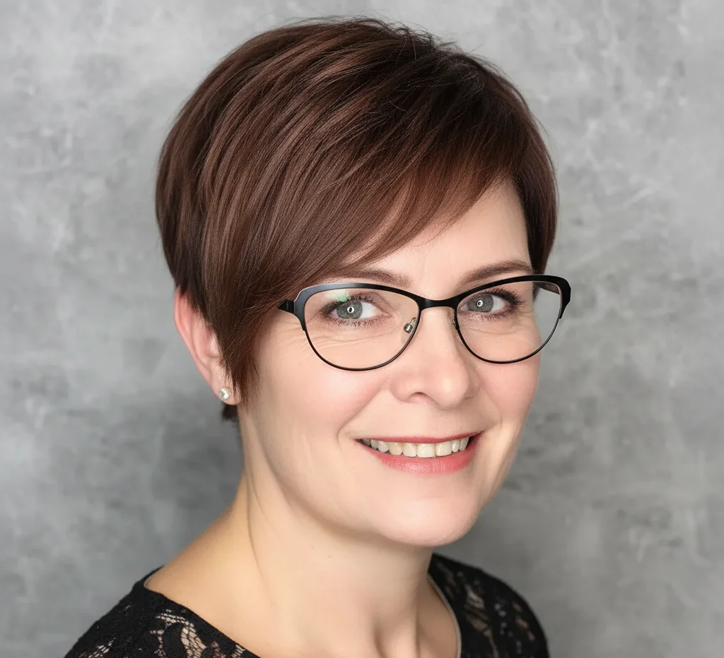 Pixie mit asymmetrischem Pony