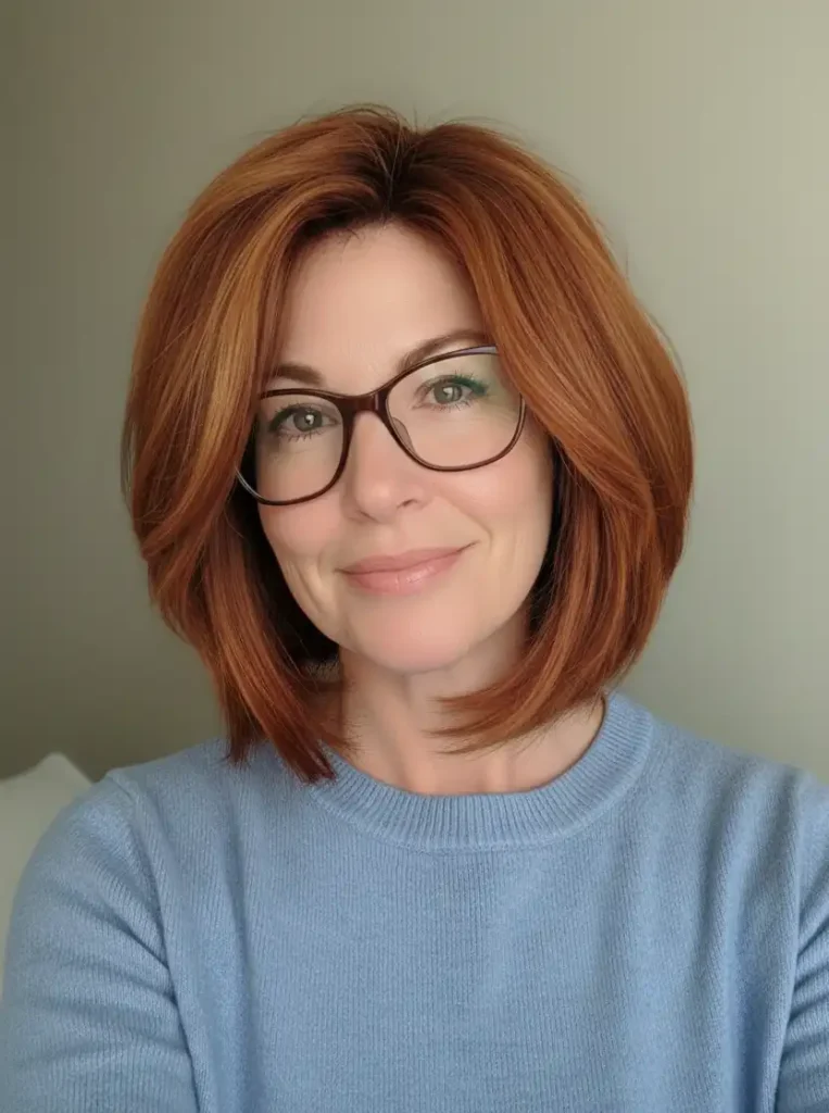 Schulterlanger gestufter Bob