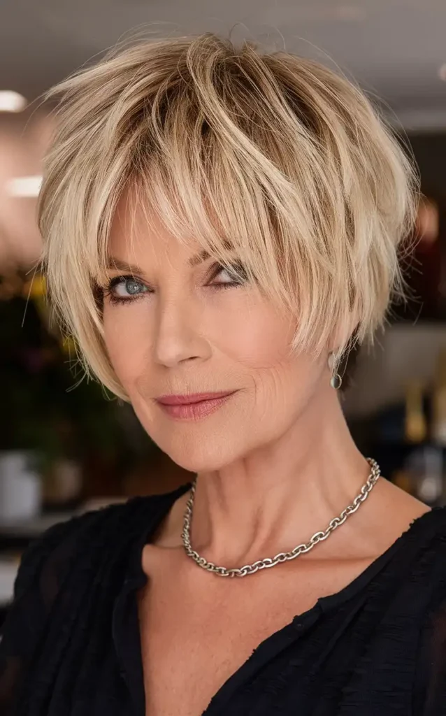 Strukturierter blonder Bob