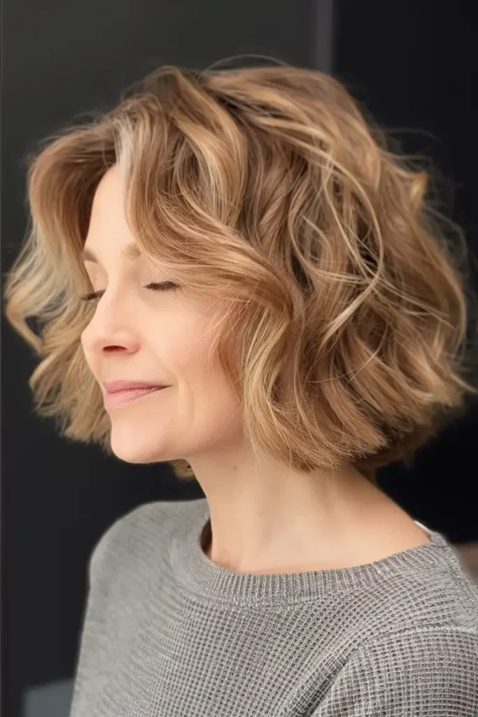 Strukturierter gewellter Bob ab 50