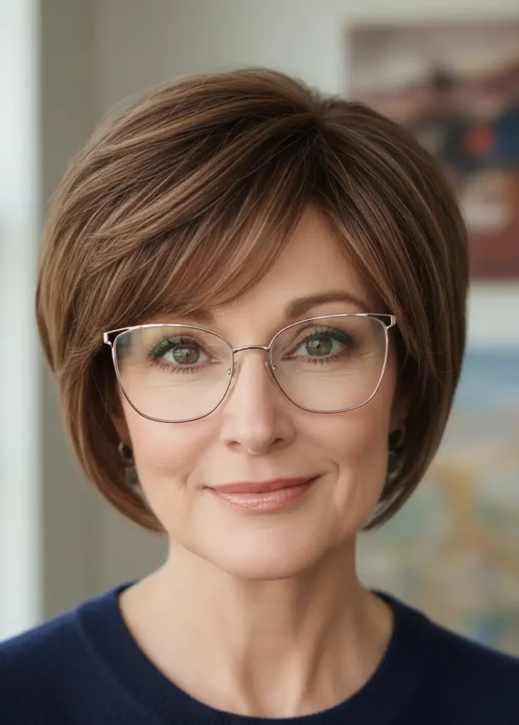 Stufiger Bob mit Pony ab 50