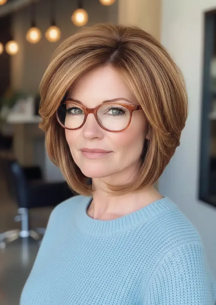 Stufiger Bob mit dezenten Strähnchen