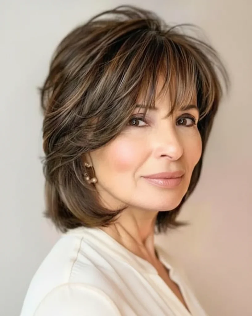 Stufiger Bob mit gefedertem Pony