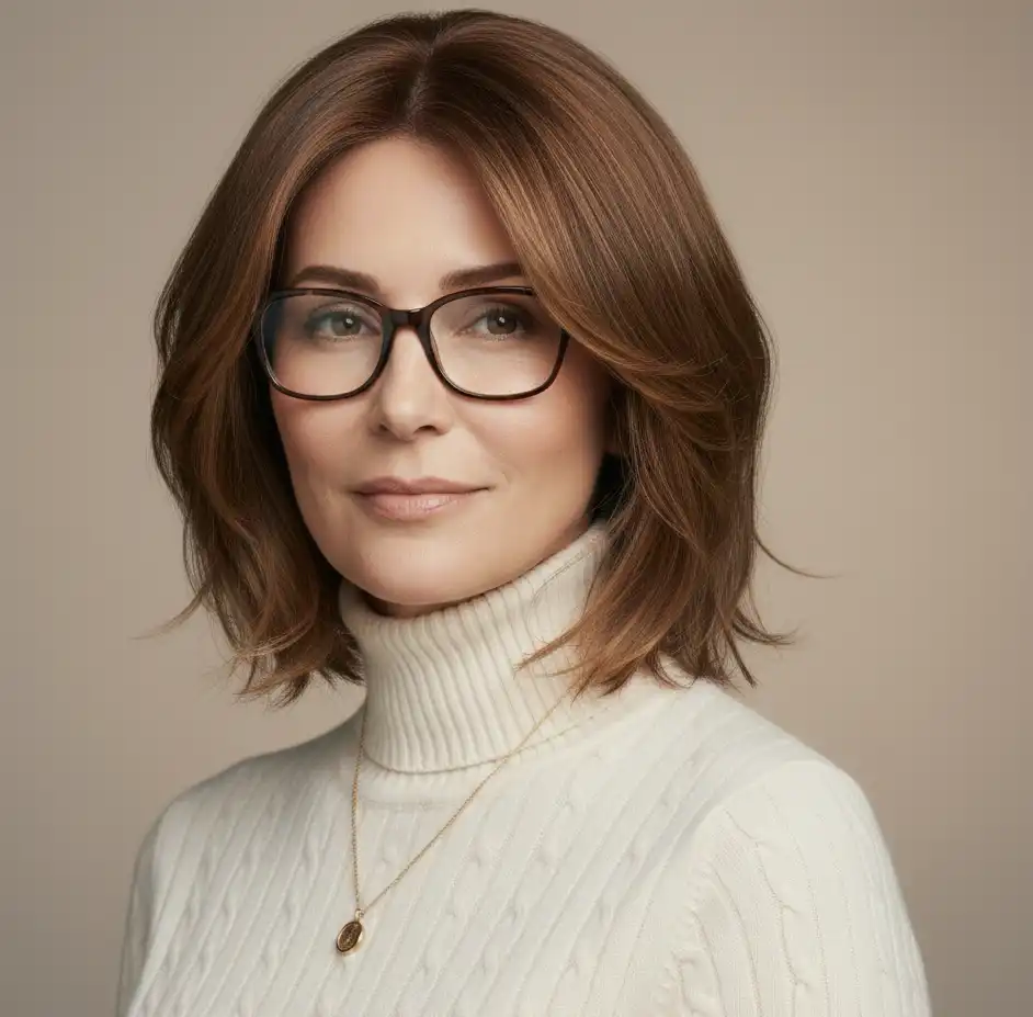 Stufiger Bob mit sanften Wellen