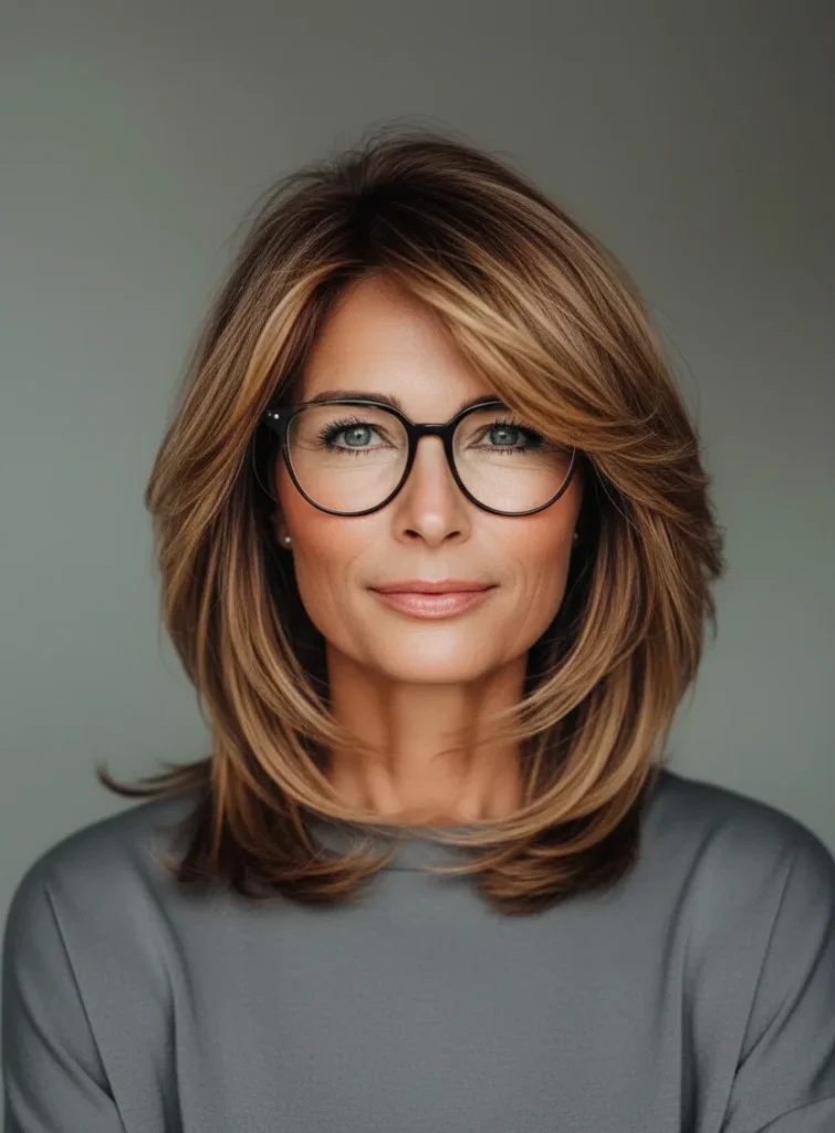 Stufiger schulterlanger Schnitt