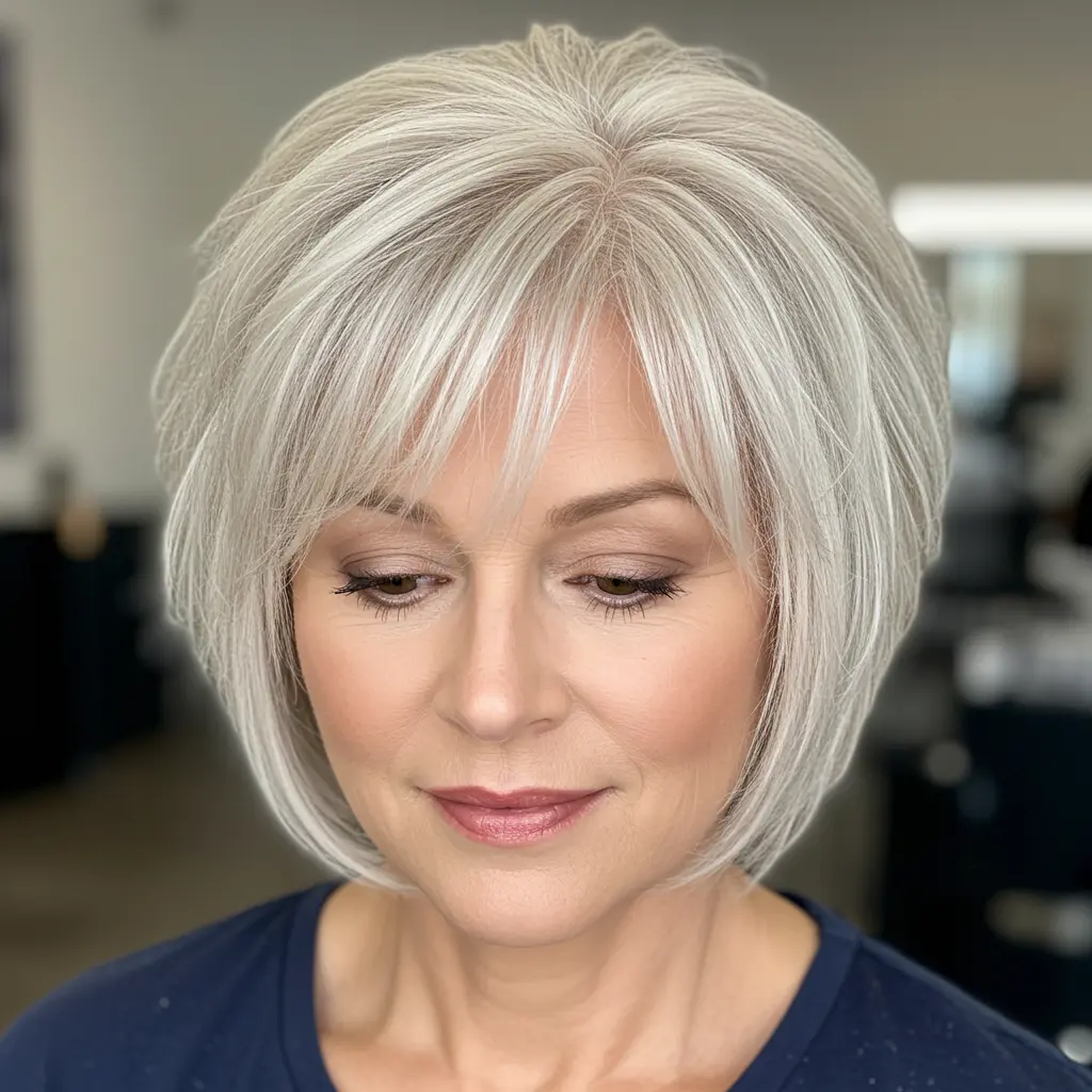 Trendiger mittellanger Bob für Frauen über 50