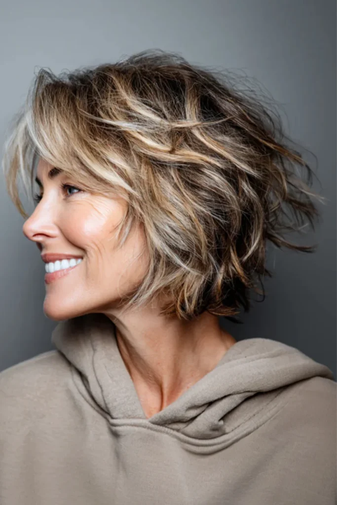 Unordentlicher Stufenschnitt mit Balayage