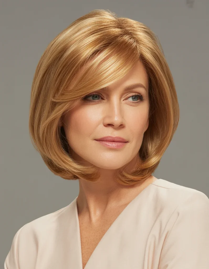 Warmer honigfarbener Bob mit Stufen