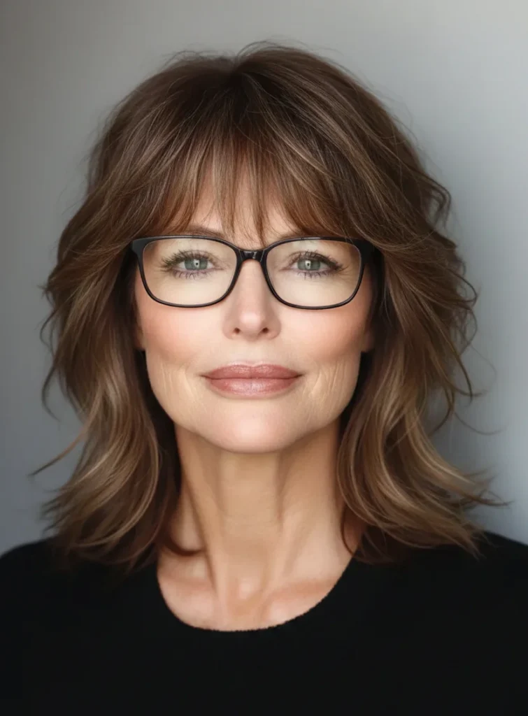  Weiche luftige Ponyfrisur mit dezenten Stufen