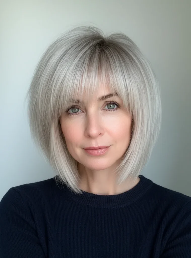 Weicher aschblonder Stufenschnitt