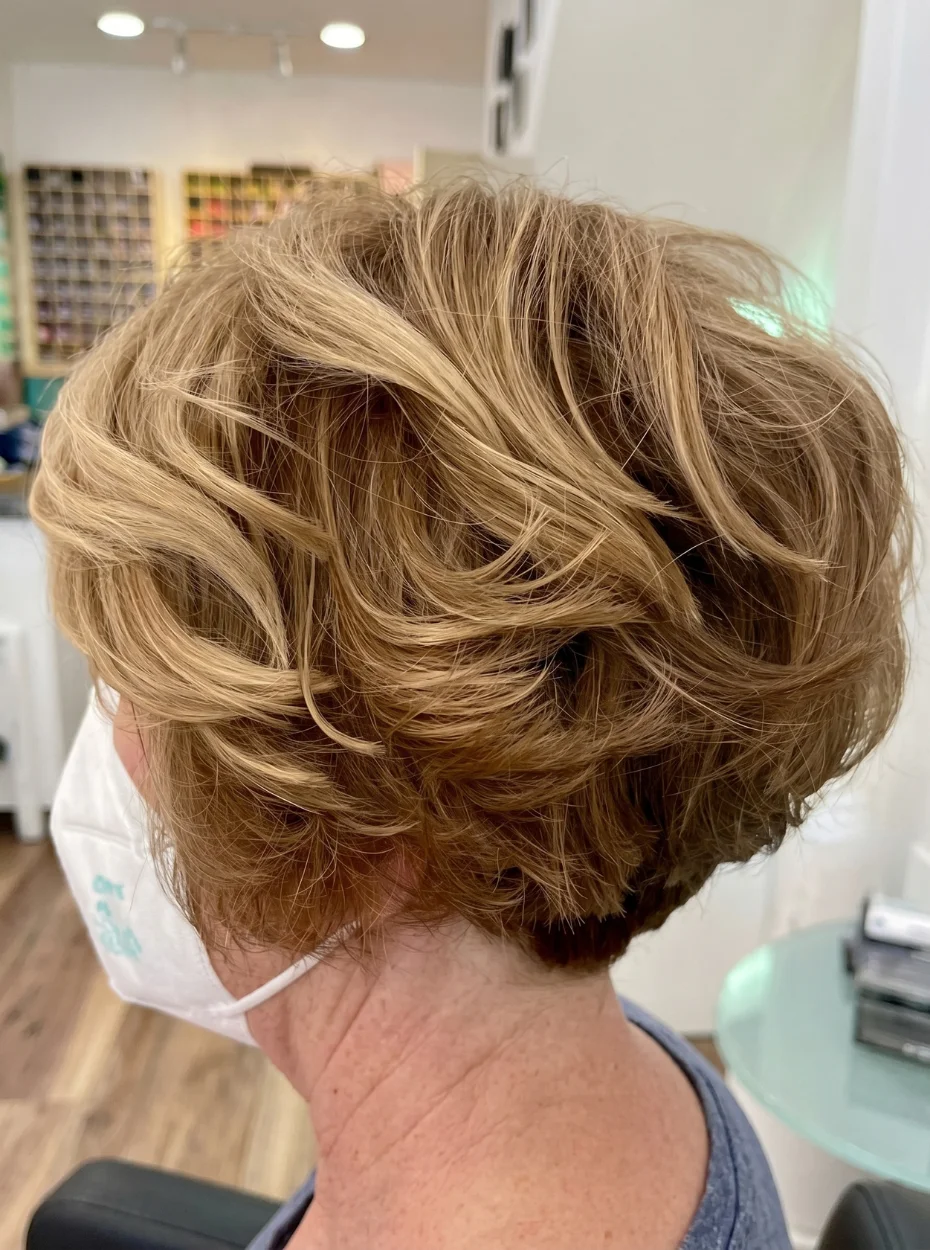Gestufte Bob Frisuren für Frauen ab 50 mit dickem Haar für leichtere Struktur und modernen Look