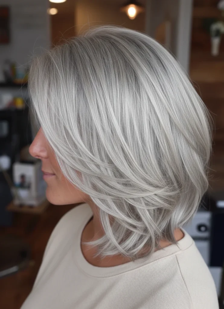 Kragenlanger Lob mit weichen Stufen