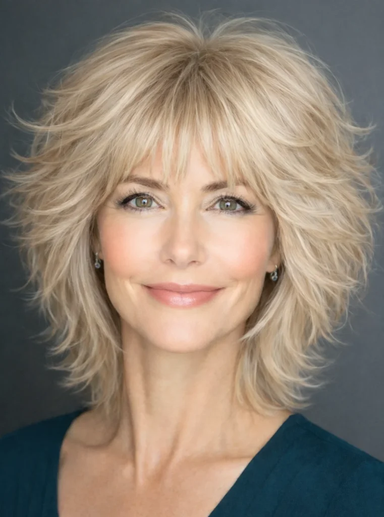 Weicher Blond-Shag mit feinen Stufen