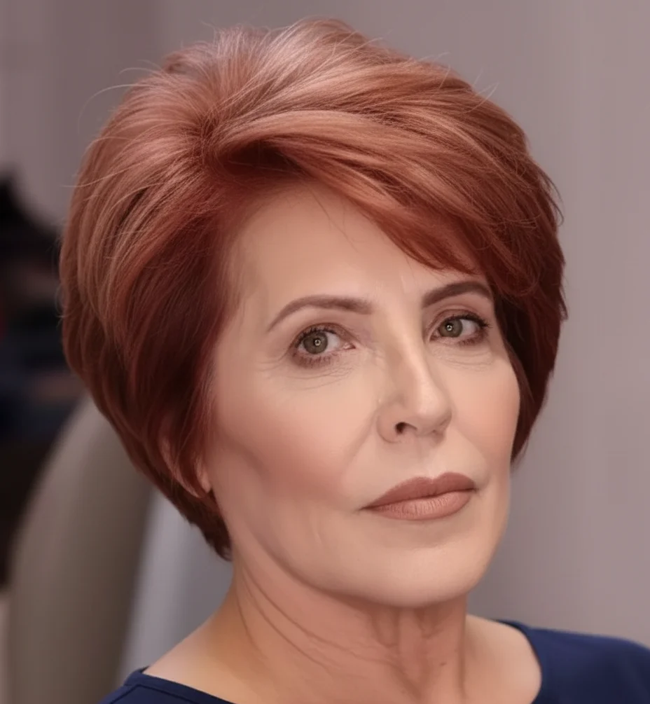 Kurze Stufenschnittfrisur mit Volumen