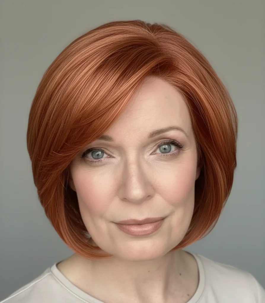 Verjüngender Bob mit seitlich gefegtem Pony