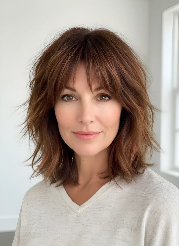 Abgehackte Stufen mit weich strukturiertem Pony