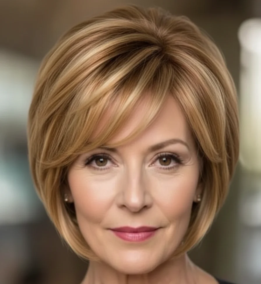 Abgestufter Bob mit seitlichem Pony