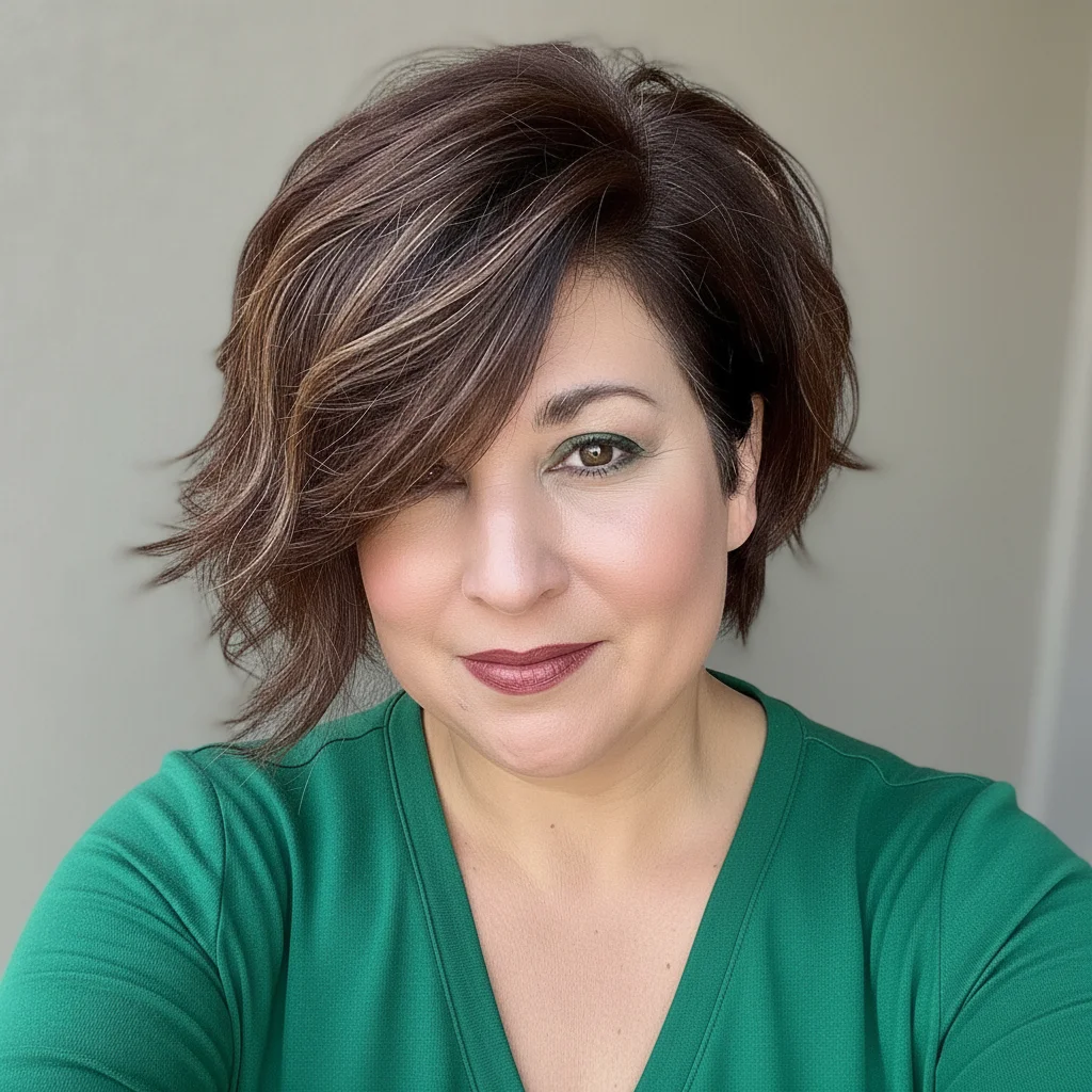 Asymmetrischer Shag-Schnitt von lang nach kurz