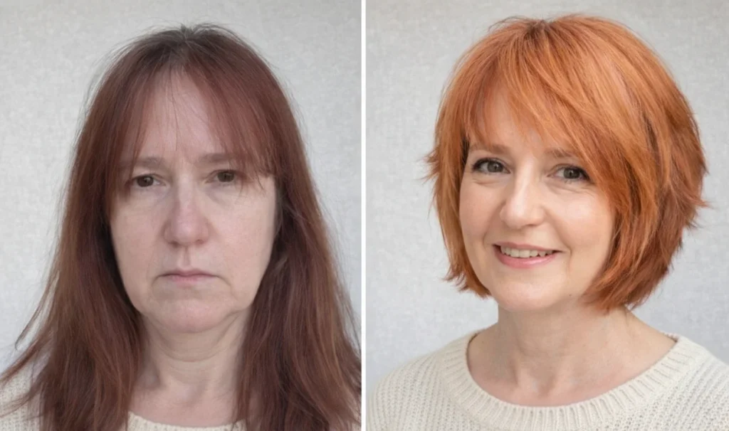 frischen das Gesicht umrahmenden Stil