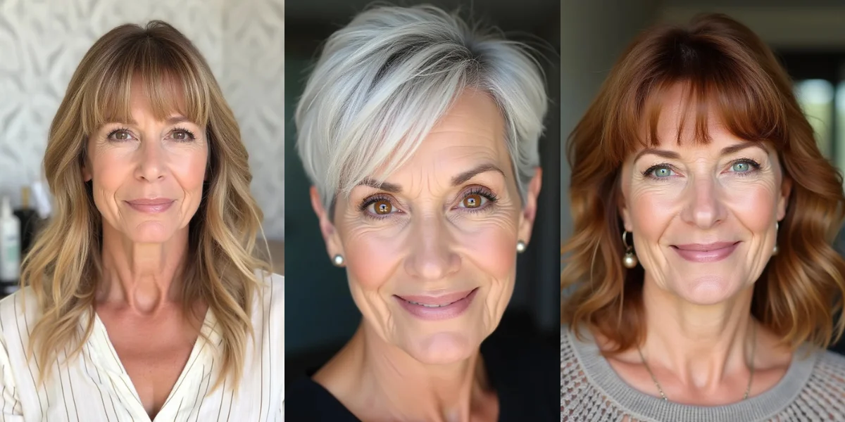 Du betrachtest gerade 20 Moderne Frisuren mit Pony ab 50