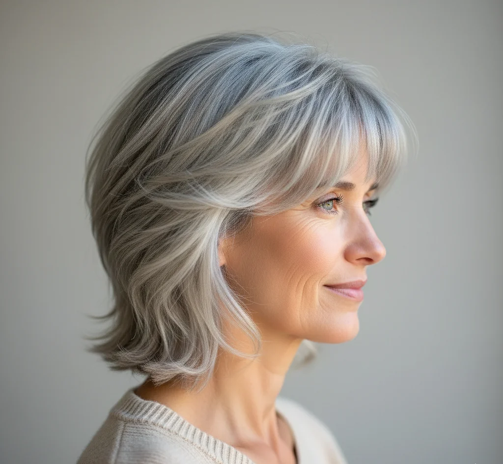 Gestufter Bob mit leichtem Pony