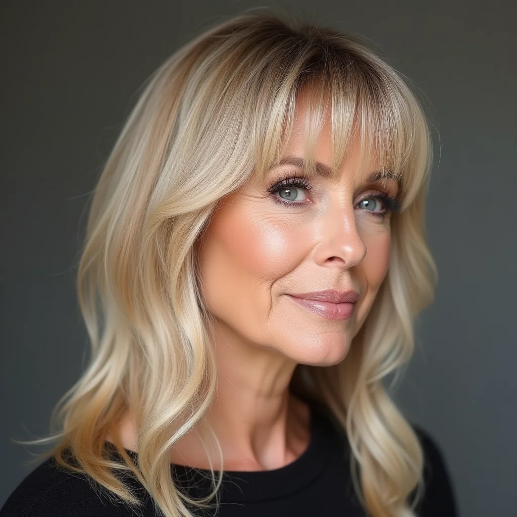 Glatte Stufen mit langem verblendetem Pony