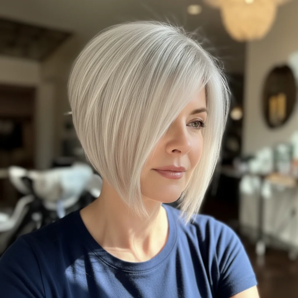 Glatter asymmetrischer Lob mit Silber- und Perlmutttönen