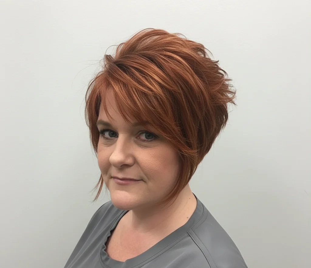 Glatter asymmetrischer Pixie mit Kupfertönen