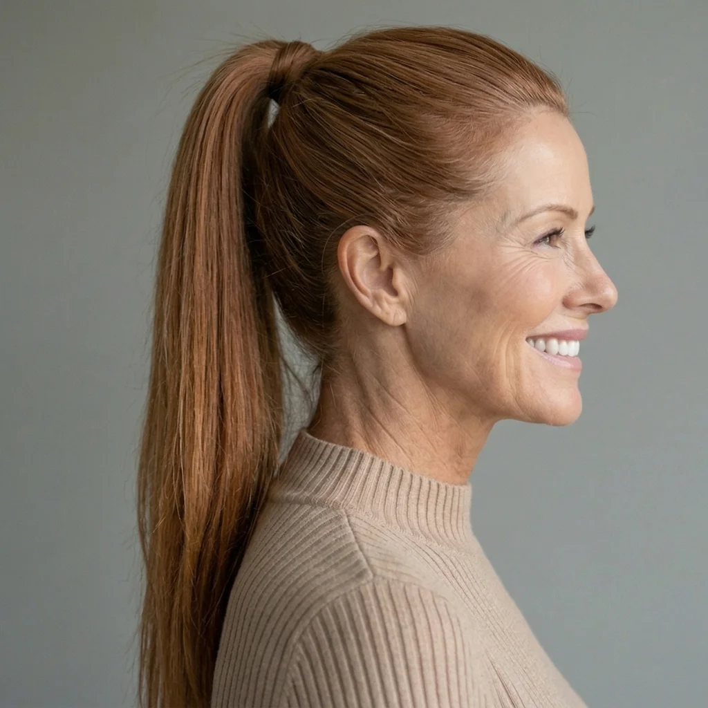 Glatter hoher Pferdeschwanz