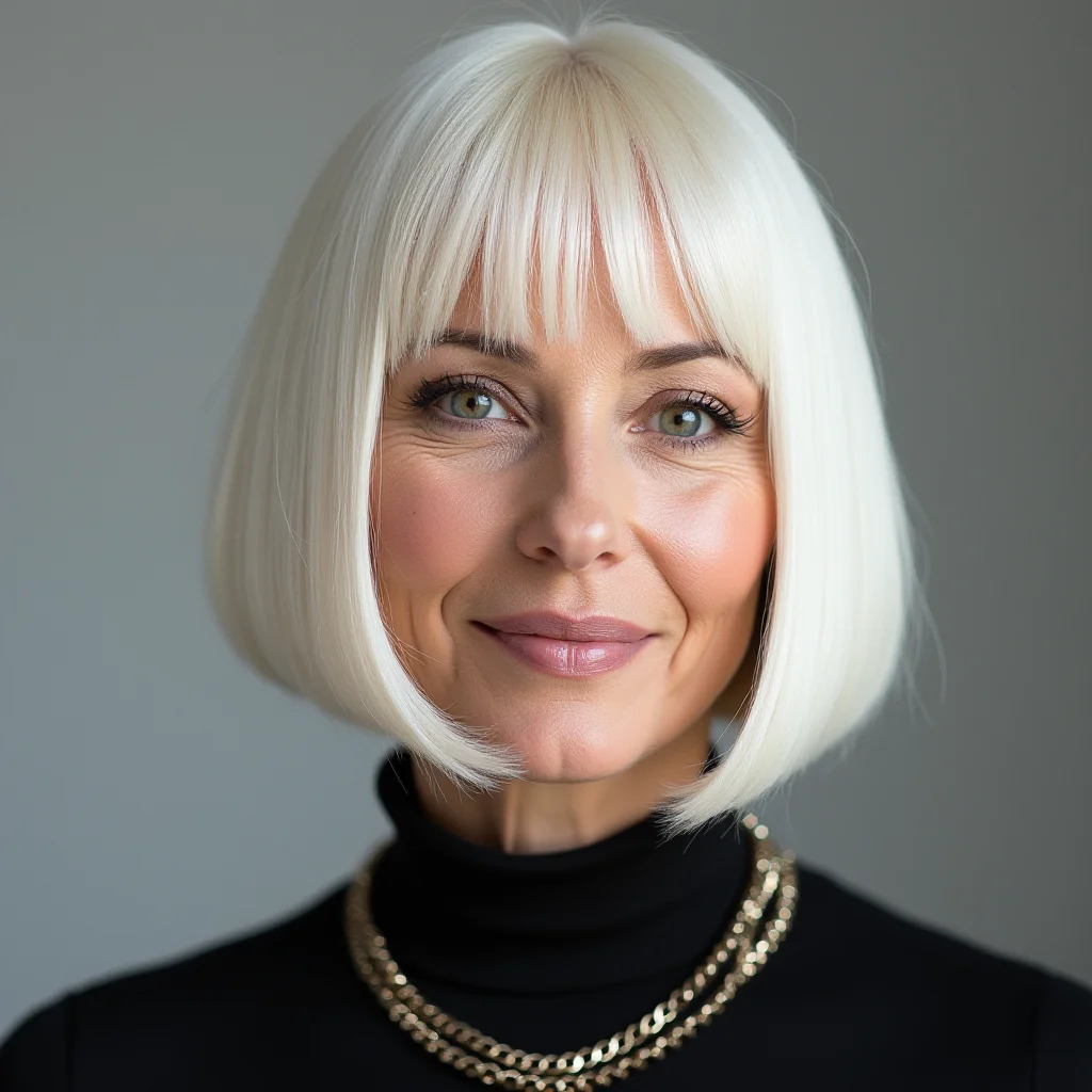 Kinnlanger stumpfer Bob