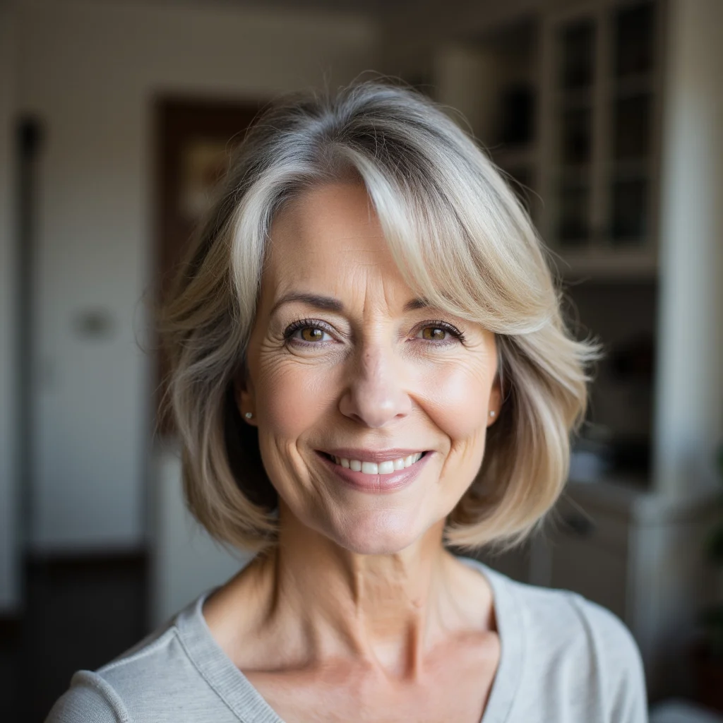 Klassischer Bob mit seitlich gefegtem Pony