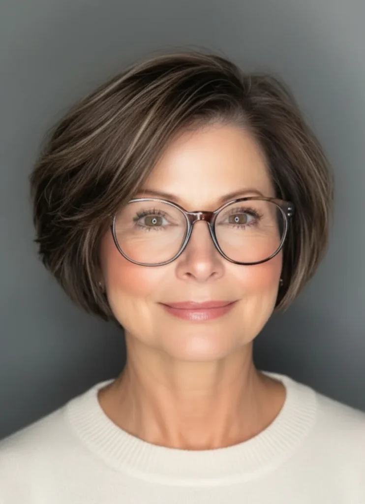 -Klassischer gestufter Bob mit Volumen