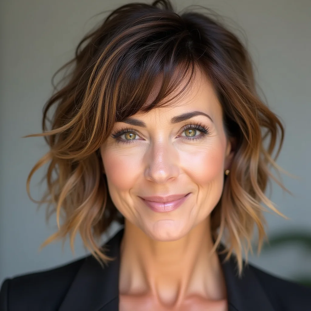 Kurzer Shag mit feinem Pony