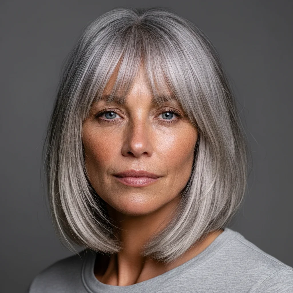 Lockerer schulterlanger Schnitt mit natürlichem Fall