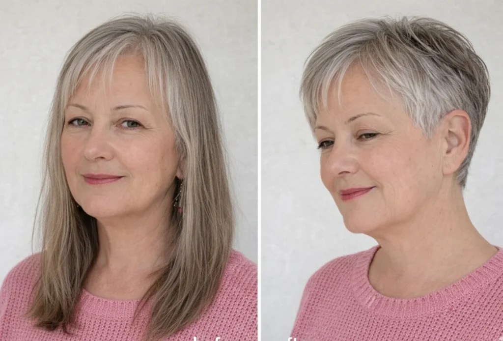 Moderner Pixie-Schnitt für feines Haar