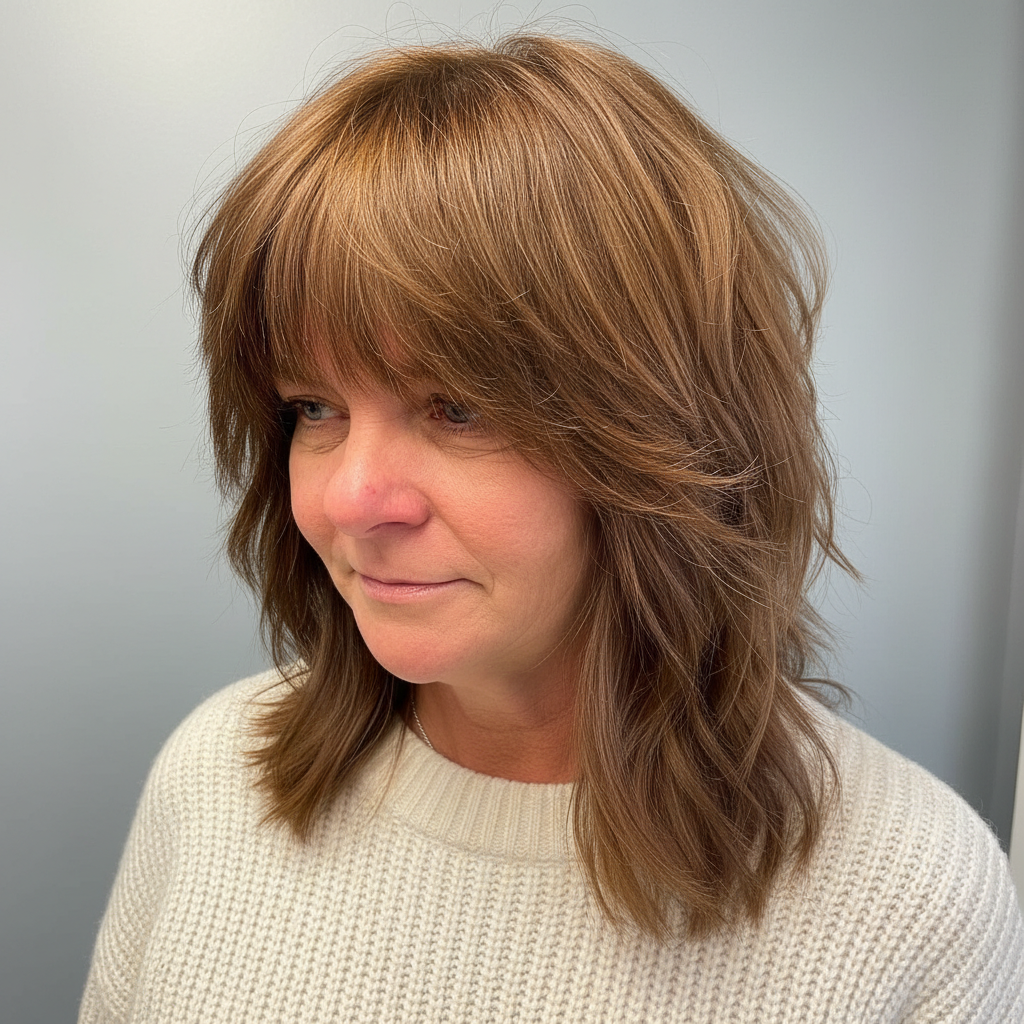 Moderner Wolf Cut mit sanftem Balayage